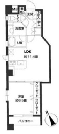カスタリア新富町IVの物件間取画像